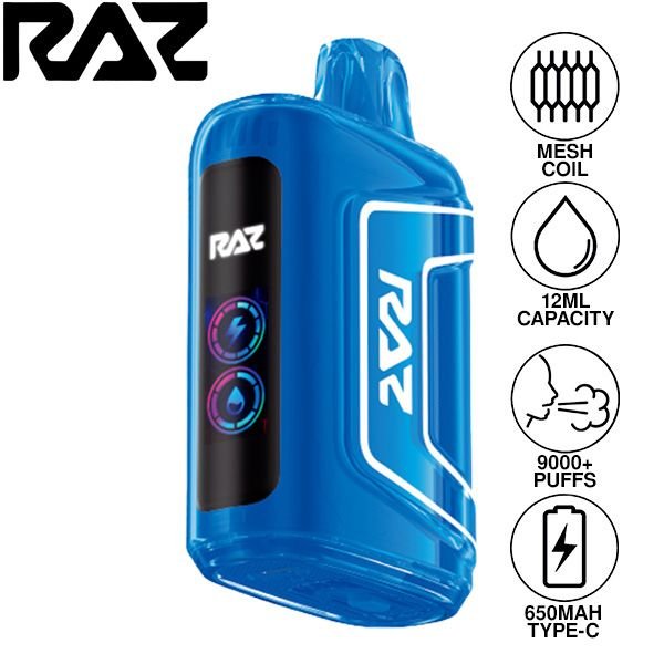 Raz | TN9000 Disposable (Pack of 5) | 12 mL / 9000 puffs | Blue Raz Cotton Clouds | 50mg