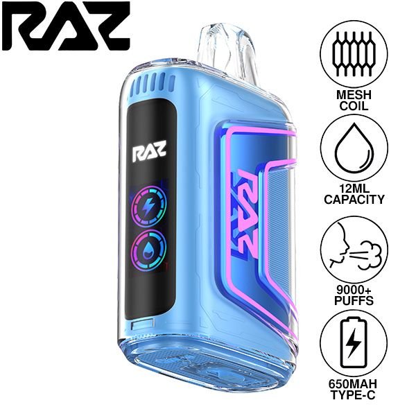 Raz | TN9000 Disposable (Pack of 5) | 12 mL / 9000 puffs | Blueberry Watermelon | 50mg