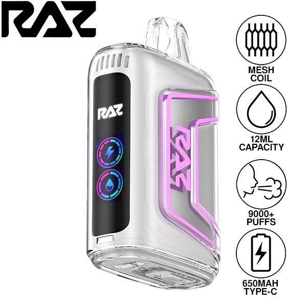 Raz | TN9000 Disposable (Pack of 5) | 12 mL / 9000 puffs | Strawberry Ice | 50mg