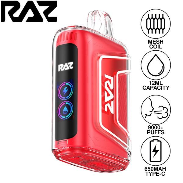Raz | TN9000 Disposable (Pack of 5) | 12 mL / 9000 puffs | Watermelon Ice | 50mg