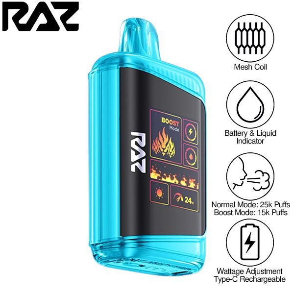 Raz | LTX Disposable (Pack of 5) | 16 mL / 25000 puffs | Blueberry Watermelon | 50mg