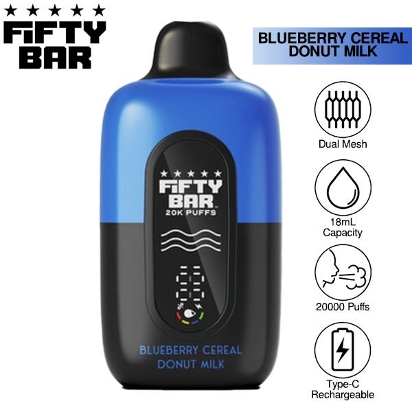 Fifty Bar | V2 Disposable (Pack of 5) | 18 mL / 20000 puffs